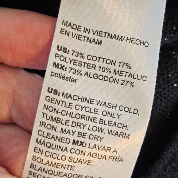 Chico's Lurex Scroll Print Sweater Tank Gold Detail Sleeveless Size 2 US Large - Picture 5 of 10